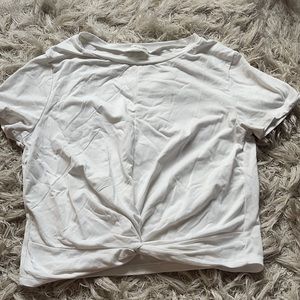 tied in front, white, crop top